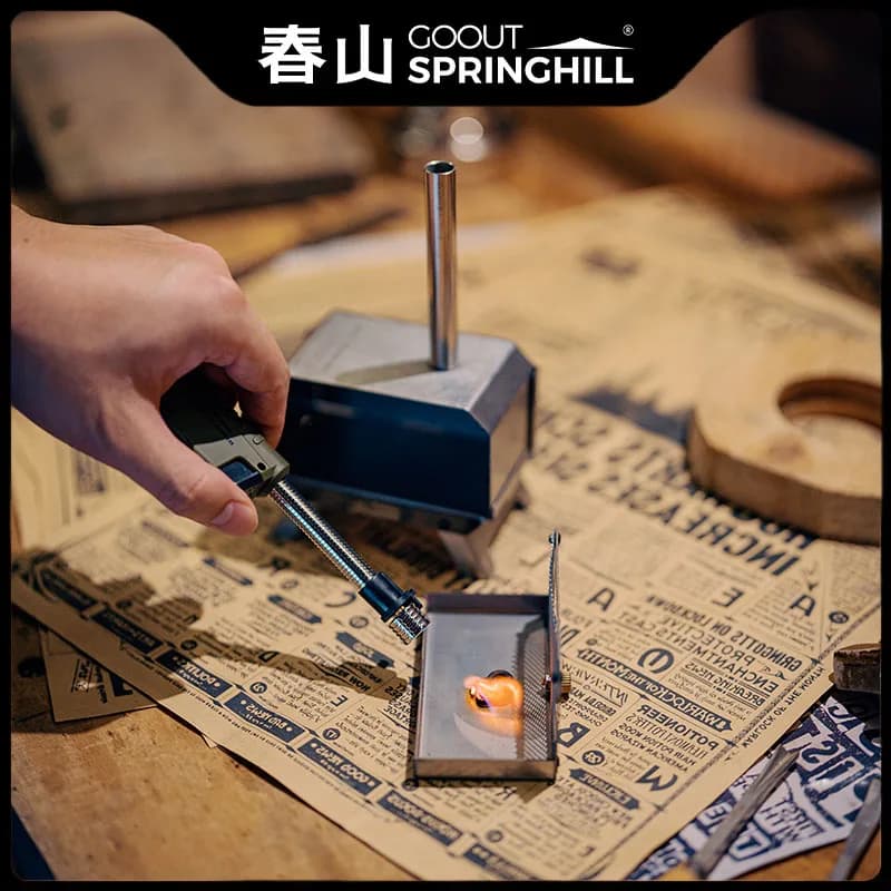 محرقة بخور محمولة قابلة للطي من Goout Springhill موقد خشبي صغير للتخييم في الهواء الطلق موقد مكتبي منزلي لمكافحة البعوض - 3