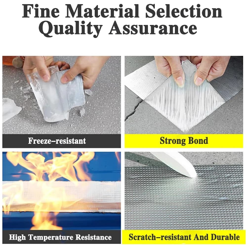 شريط مقاوم للماء عالي مقاومة الحرارة من رقائق الألومنيوم شريط بيوتيل لإصلاح شقوق الجدران وحمامات السباحة والسقف وقنوات التهوية شريط ذاتي اللصق - 4