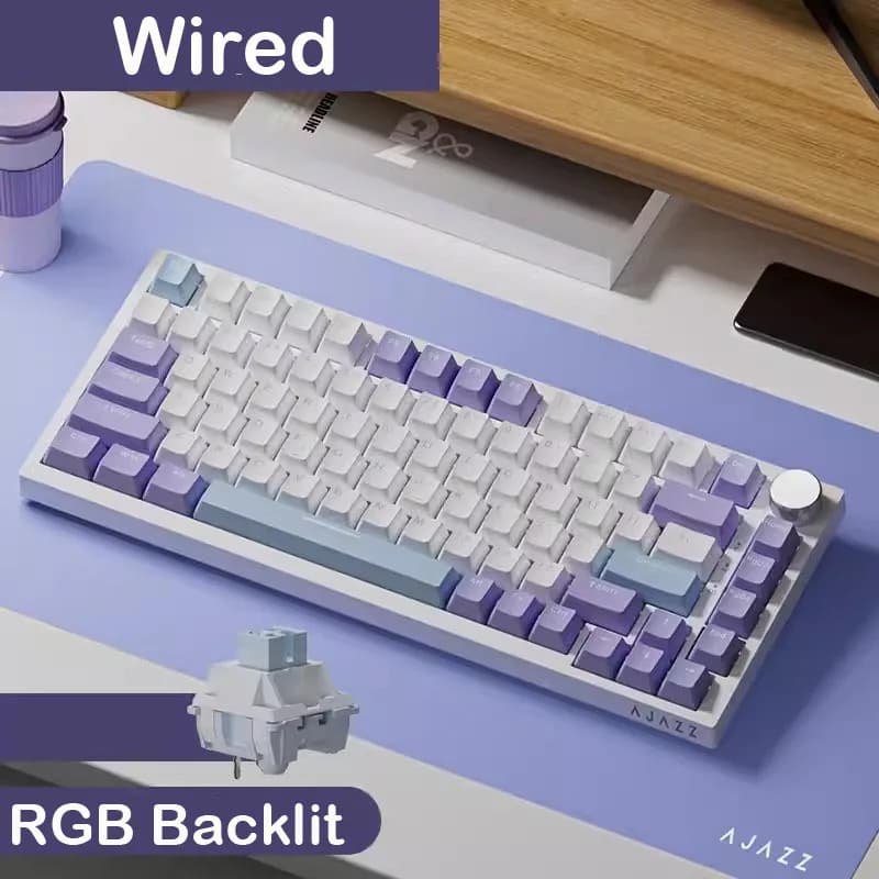 AJAZZ AK820 Gaming Keyboard, GASKET Structure, RGB Backlight, 5-Layer Sound Dampening Foam, PBT Keycaps - 3