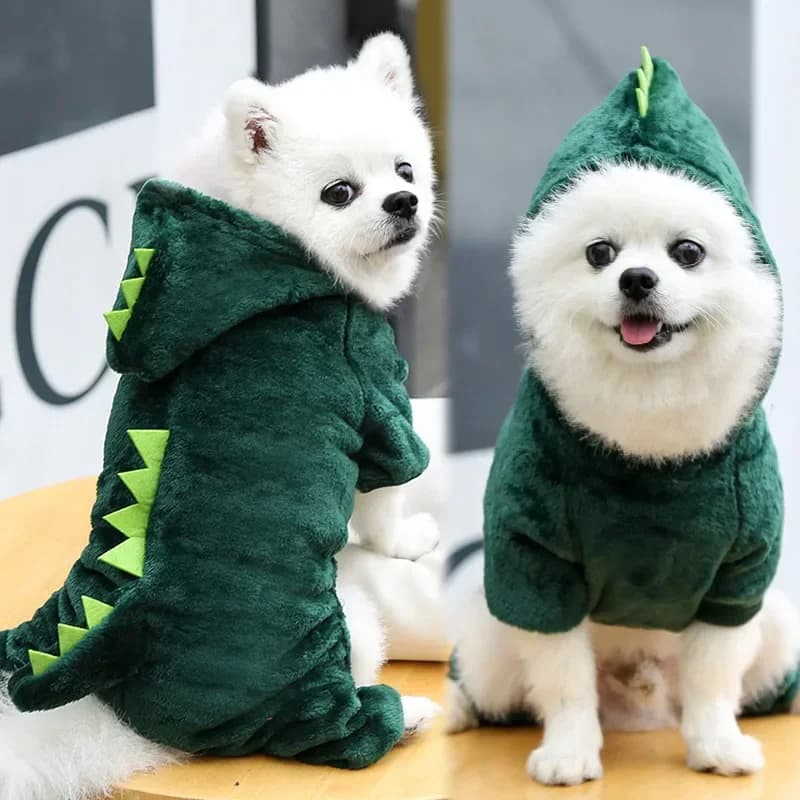 Dinosaur Dog Clothes Fleece Pet Jumpsuits Winter Warm Dog Coat Jacket for Dogs Hoodies Chihuahua French Bulldog Clothing - 2
