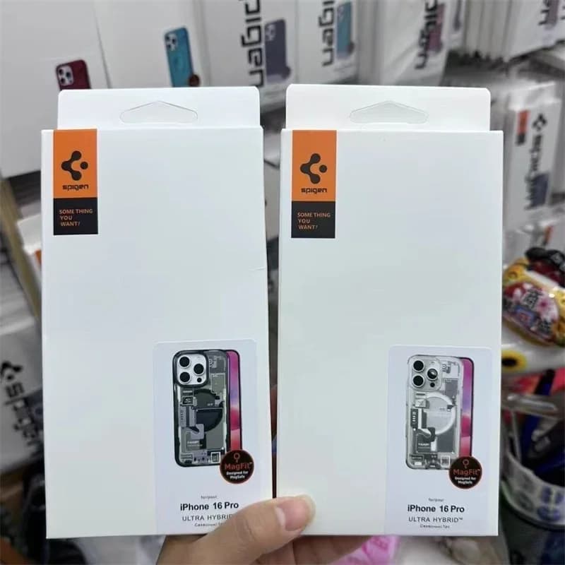 غطاء إلكتروني من سبايجن لحالات ماج سيف لهواتف آيفون 12 13 14 15 16 17 18 برو ماكس غطاء صلب مغناطيسي لهاتف آيفون إير - 6
