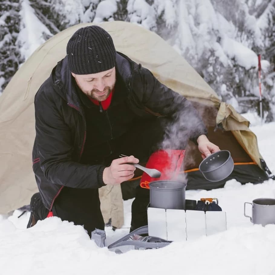 Ultra-Lightweight Aluminum Alloy Wind Shields for Camping Stoves Foldable with Inserts Ideal for Outdoor Cooking and Picnics - 6