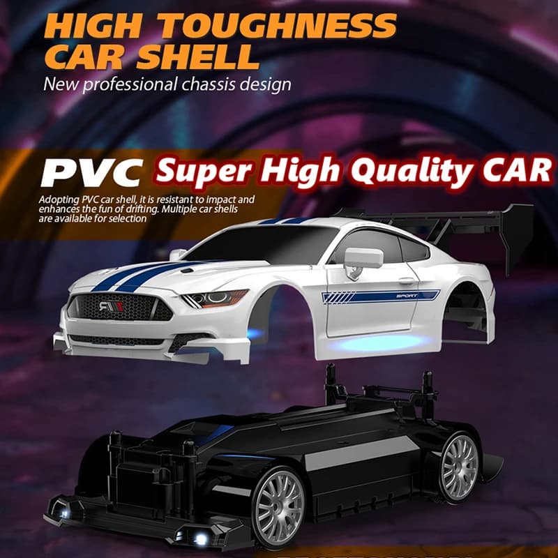 4WD RC Car With LED Remote Control Cars High Speed Fast Drift Racing 2.4G Radio RTR Vehicle GTRPRO Model Toy Kids Children Gift - 5