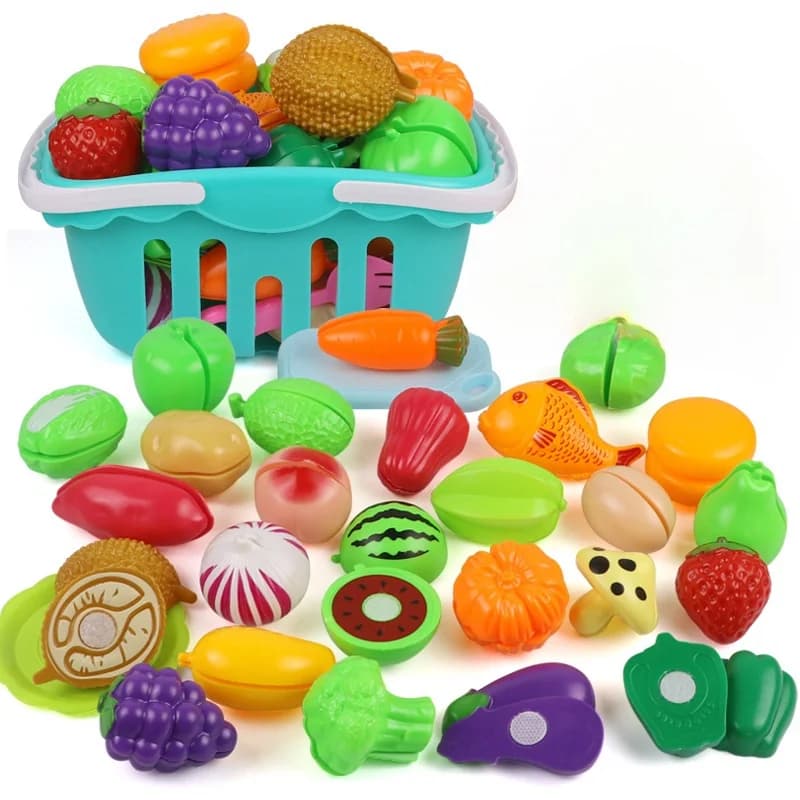 25 PCs Set DIY Fruit Cutting Music Toy Simulation Vegetable Fruit and Vegetable Children's Toy Girl Boy Kitchen Food Set - 2