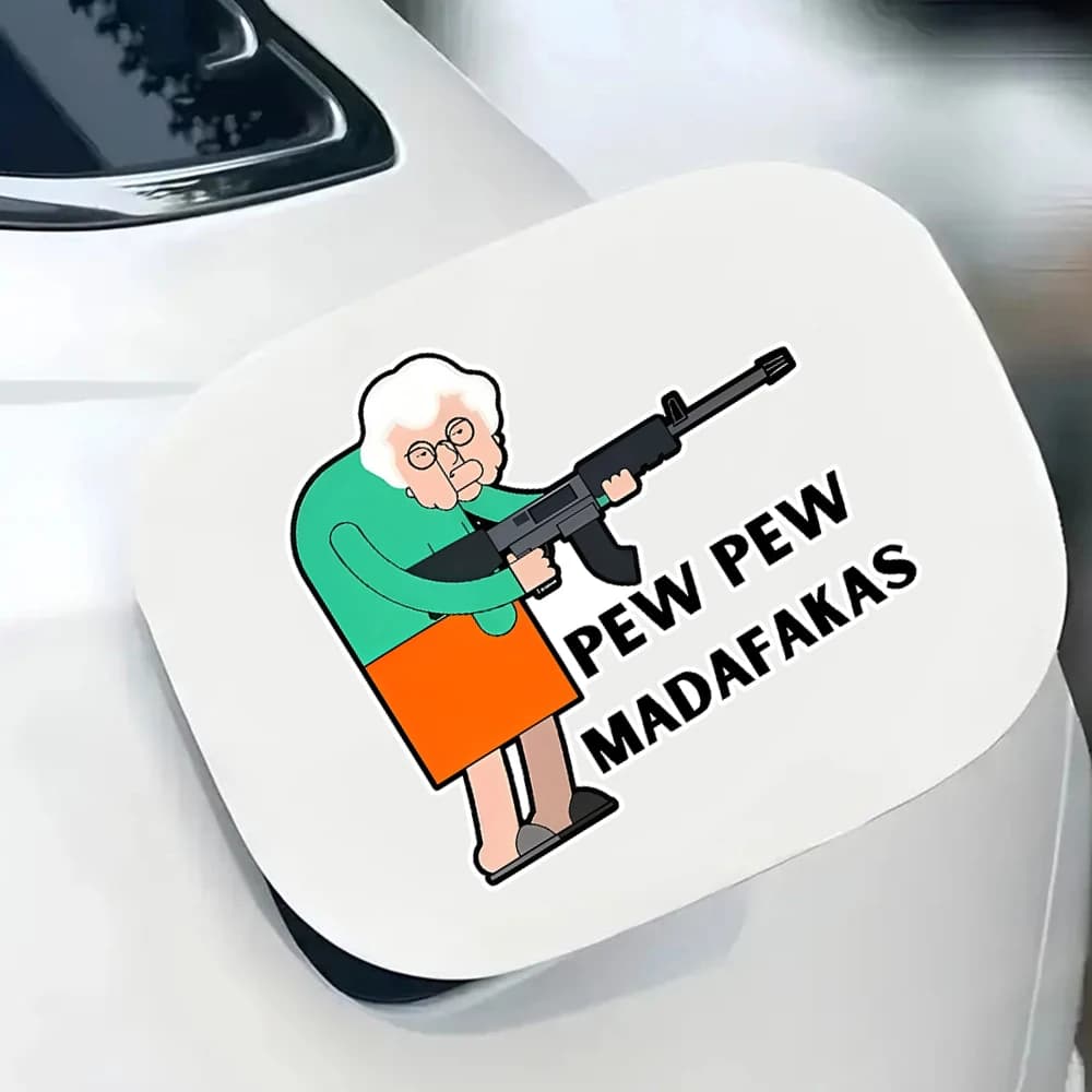ملصق سيارة فينيل مقاوم للماء من Pew Pew Madafakas، 13 × 12 سم، ملحقات ديكور خارجية للسيارة والدراجات النارية والكمبيوتر المحمول - 3