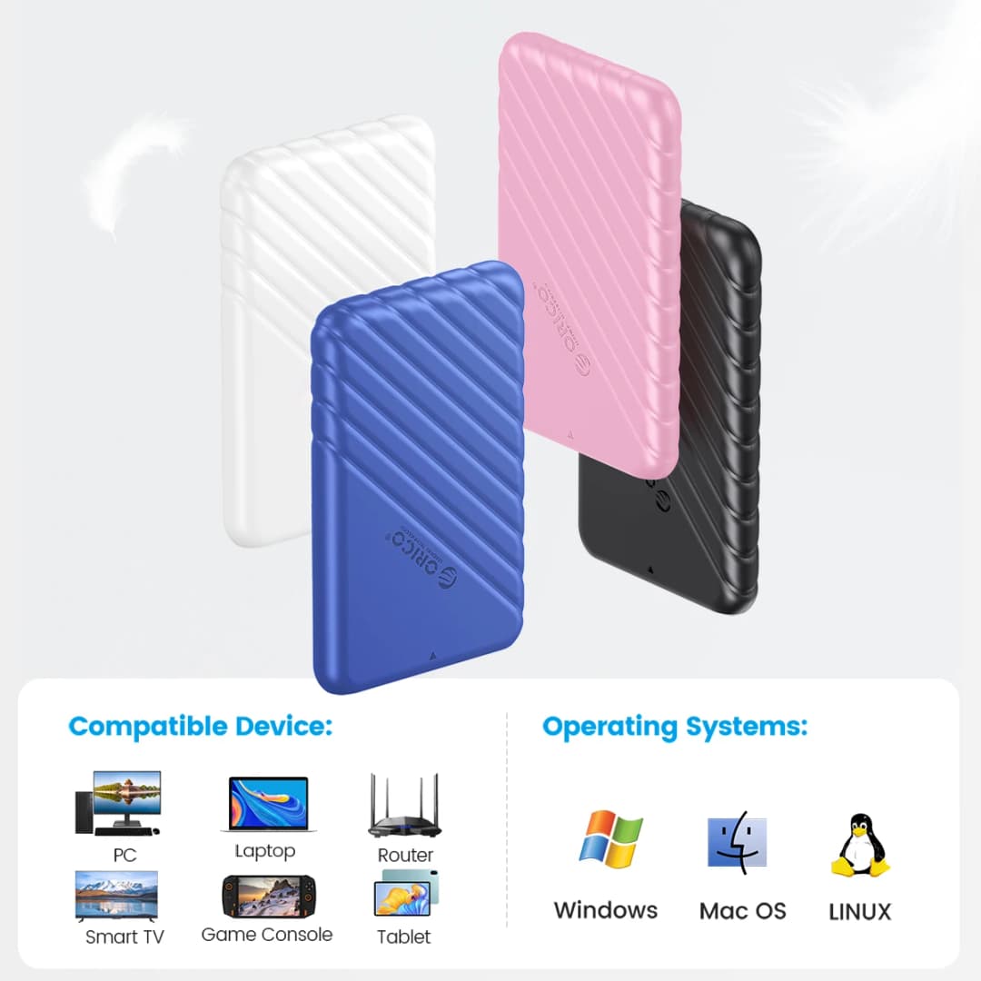 علبة تخزين خارجية ORICO للكمبيوتر المحمول MicroB USB3.0 2.5 بوصة مع دعم UASP لمحركات الأقراص الصلبة SATA بسرعة 5 جيجابت في الثانية - 4