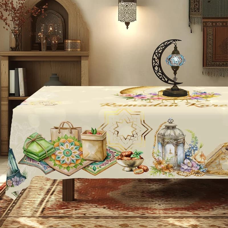 Ramadan Decor Tablecloth EID Mubarak Decor For Home 2026 Ramadan Kareem Islamic Muslim Party Eid Al Adha Gifts Happy Eid Al Fitr - 2