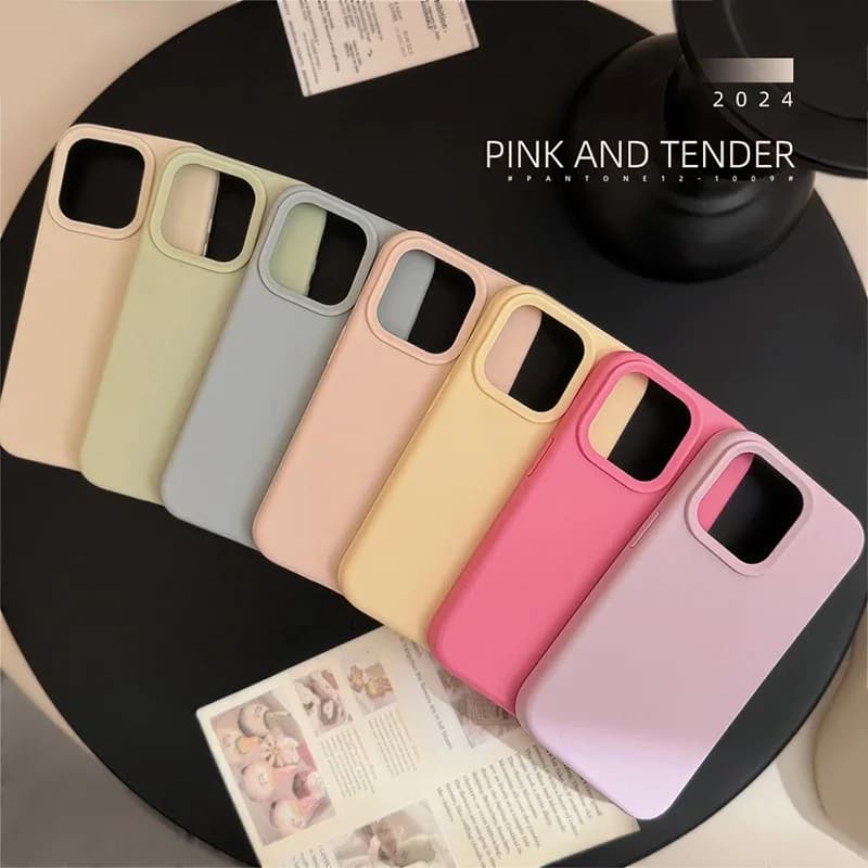 Dopamine-Inspired Silicone Solid Color Simple Fashion Phone Case for iPhone 17 Pro 16 Plus 16 Pro Max 15 14 13 12 11 Back Cover - 2