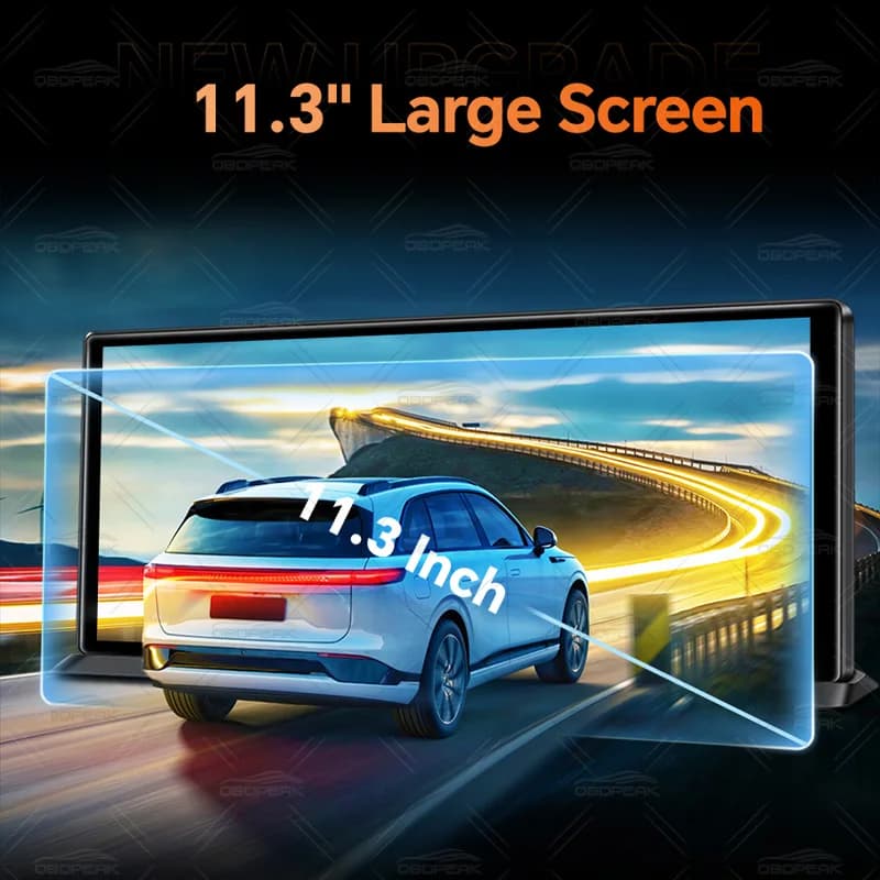 كاميرا OBDPEAK K8 Pro، أمامية 5K، خلفية 1080P، داش كام بشاشة 11.3 بوصة تعمل باللمس، Ai Carplay، أندرويد AUTO، نظام تحديد المواقع والملاحة، للرؤية الليلية DVR - 5
