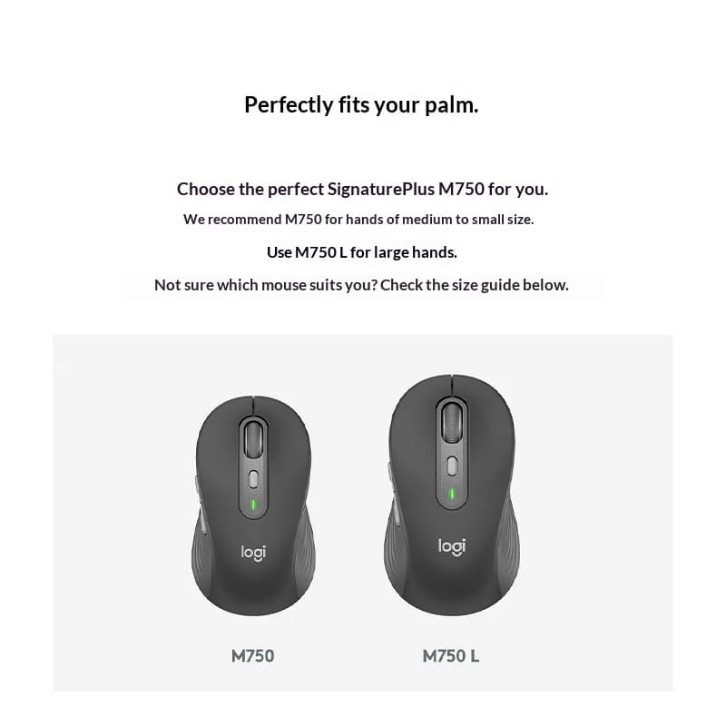 ماوس لاسلكي محمول Logitech M750 للأعمال تصميم مريح مدمج وضع مزدوج للابتوب نقر صامت ملحقات الكمبيوتر - 5