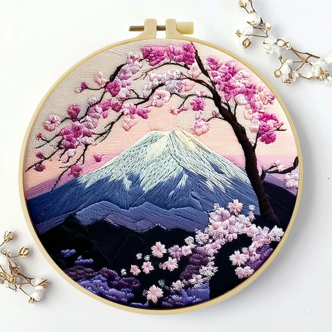 1pc 20X20CM/15X15CM 7.87/6.3inch mountain Embroidery Starter Kit DIY kit DIY embroidery kit manualidades Home Decor Sewing Art - 3