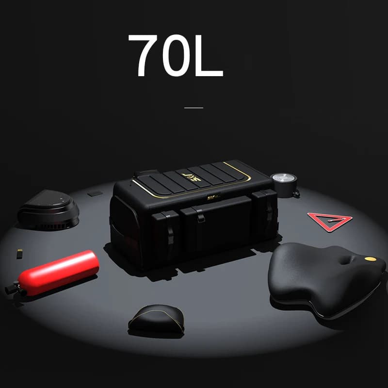 صندوق تخزين منظم صندوق سيارة من قماش أكسفورد، حقيبة منظم سيارة قابلة للطي، جيوب تخزين للسيارات السيدان والشاحنات الصغيرة، سعة 50/60/70 لتر - 5