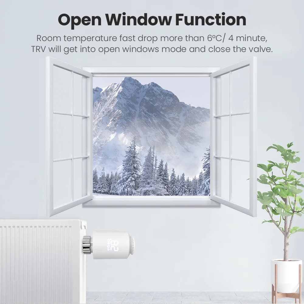AVATTO 1-6 قطع مشغل مبرد ترموستات ZigBee، صمام تحكم بدرجة الحرارة ترموستات TRV سمارت، تويا أليكسا جوجل هوم - 5