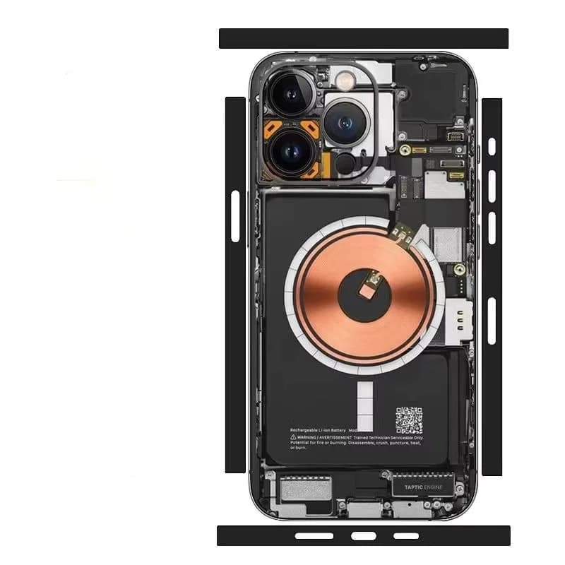 Nothing Phone Style Skin for IPhone15 16 17 14 Pro Max Back Film Cover Wrap Rear Screen Protector Anti-scratch Durable Sticker - 5