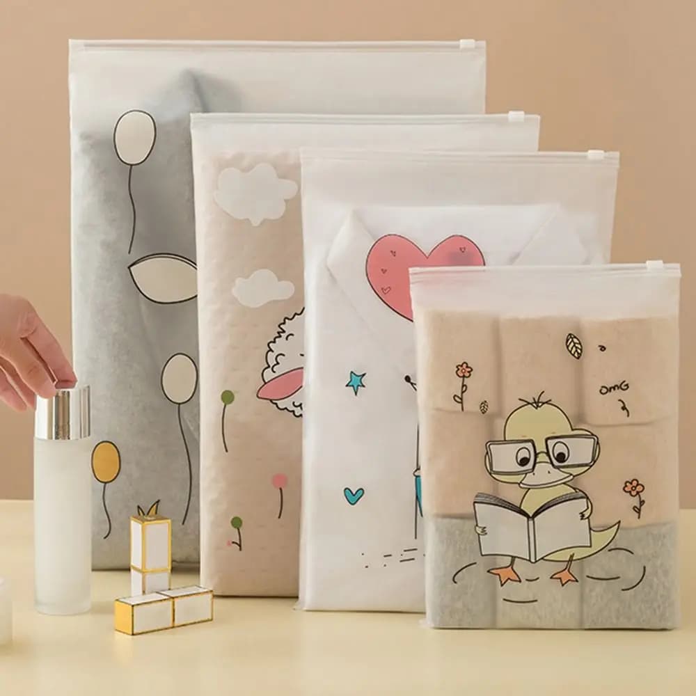 حقيبة تخزين سفر شفافة مع زيبر ، مقاومة للأتربة ، مقاومة للرطوبة ، حقيبة تعبئة ، منظم ملابس ، حقائب تخزين أحذية