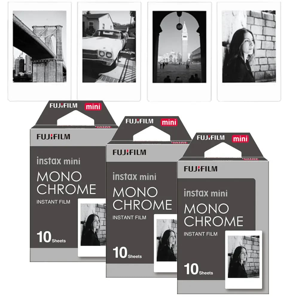 Fuji Instax Monochrome Black and White Fujifilm Films 10-100 Sheets for Mini 8 9 Instant Mini 12 11 7s 25 Camera Photo Paper - 4