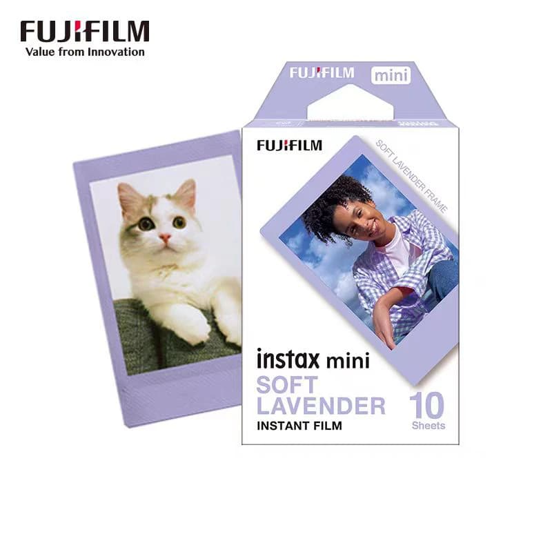 10-50 ورقة من فيلم Fujifilm Instax Mini الملون، فيلم لافندر ناعم، لكاميرا Fuji Mini مقاس 3 بوصات، طرازات 12 و11 و8 و9 و7s و40 و41 و25 و26 و70 Evo