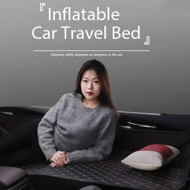 Outdoor Car Sleeping Pad Foldable Camping Bed For SUV Back Seat Wooden Base High Density Foam Mattress Portable Travel - 2