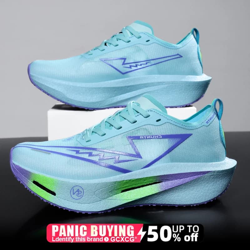 أحذية جري بلوح كربوني للماراثون، خفيفة الوزن وقابلة للتنفس للرجال، مريحة وغير زلقة للنساء - 4