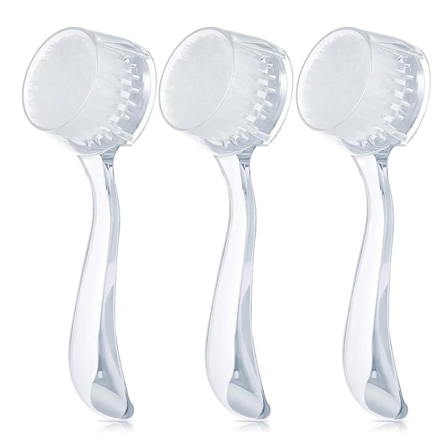 3pcs Facial Cleansing Brush Acrylic Handle Facial Cleansing Brush Soft Bristles Exfoliating Cleansing Brush - 4