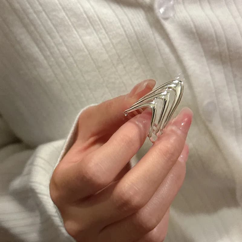 925 Sterling Silver Three Layers Dresses Simple Rings For Women Couple Luxury Quality Jewelry Beautiful Accessories Money 925 - 3