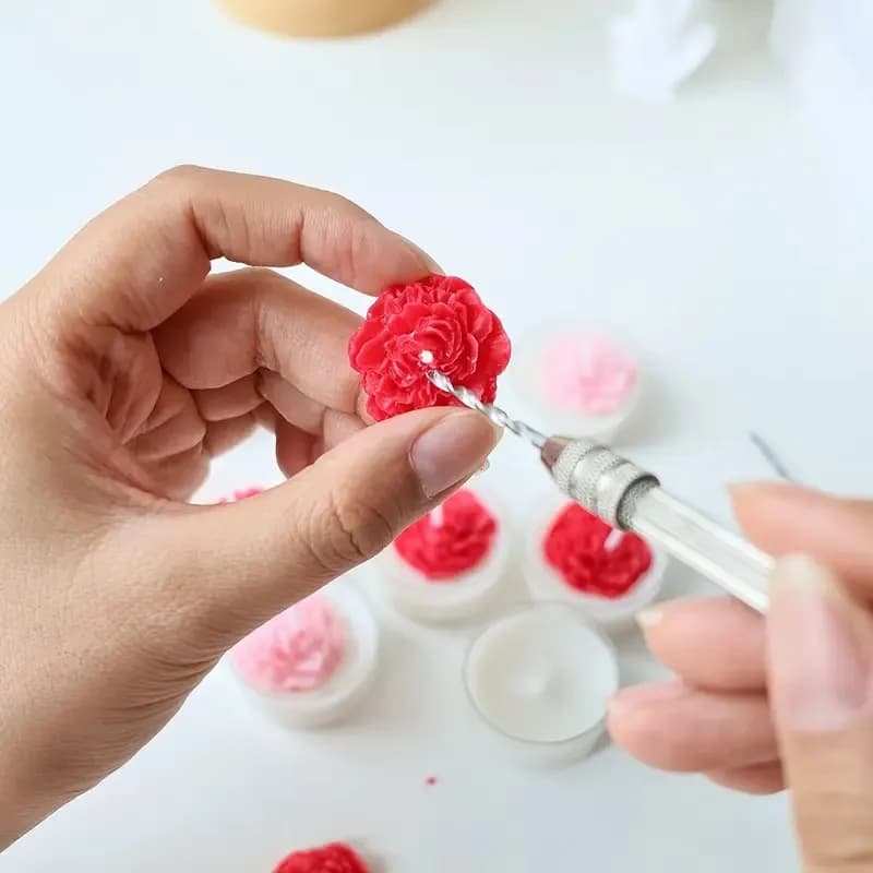 A set of candle Making Punching tools, with 2 drill bits of different lengths for candle DIY punching and Art Projects - 2