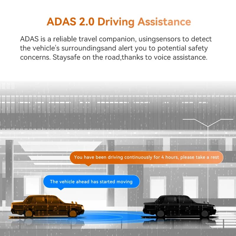 DDPAI 4K + 1080P داش كام Z60 المزدوج الأمامي والخلفي داش كاميرا نظام تحديد المواقع واي فاي ADAS للرؤية الليلية بارك مراقب داش كاميرا سيارة داشكام السيارات - 4