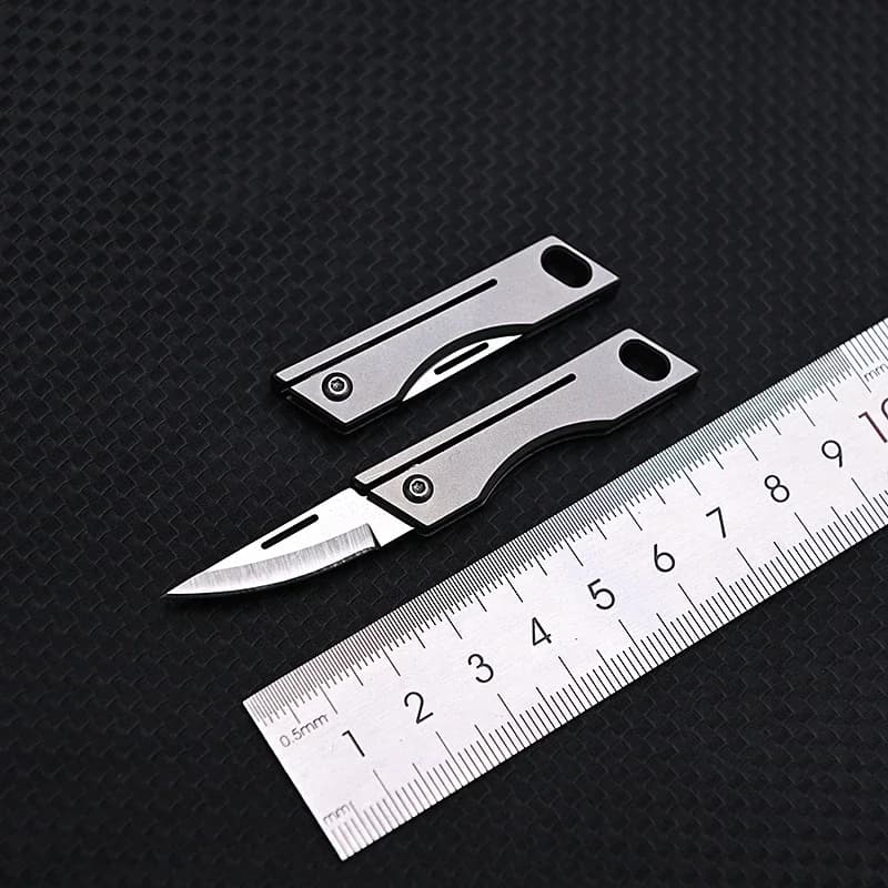 Mini Titanium Alloy Folding Knife Outdoor Camping Portable Keychain Open Box Pocket Knife Gift EDC Tool - 3