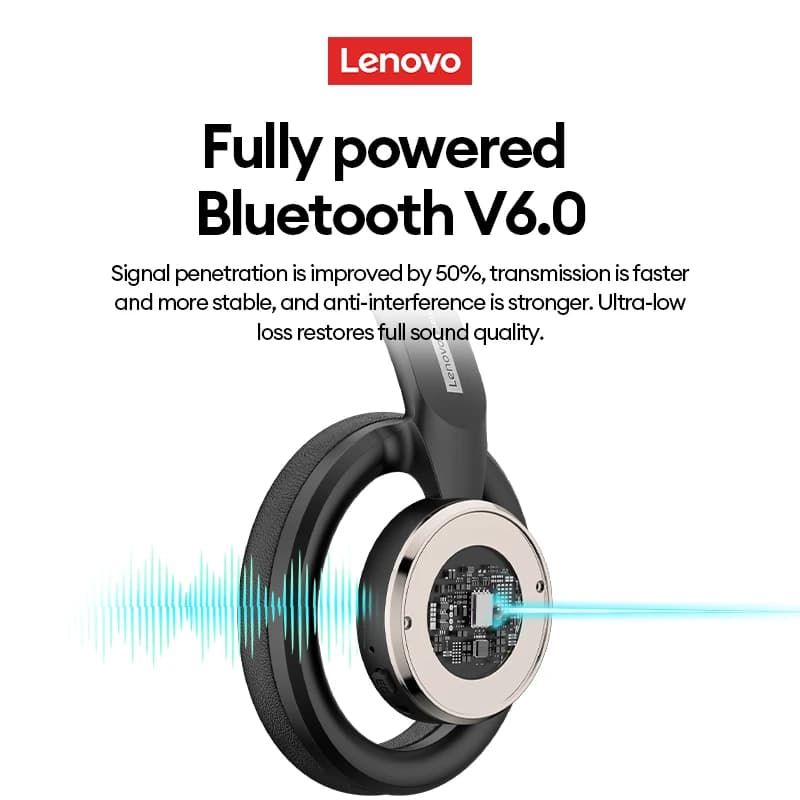 Lenovo LS116 Gaming Headset Wireless Bluetooth 6.0 Earphones Surround Noise Foldable Sport Over Ear Headphone With HD Mic Gifts - 3