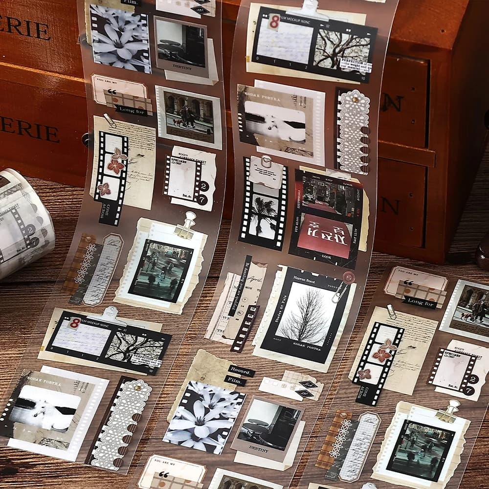 أشرطة لاصقة من البولي إيثيلين تيريفثالات بطول 2 متر وعرض 60 ملم بتصميم مجموعة شعر الأفلام الكلاسيكية لزخرفة الدفاتر والمواد المكتبية وتجميع القصاصات يدويًا - 4