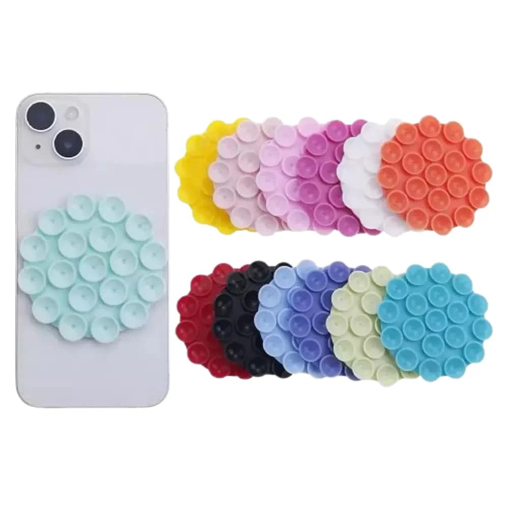 المحمولة كوب شفط من السيليكون لاصق خلفي لاسلكي قوة البنك سيارة المضادة للانزلاق العالمي الهاتف المحمول حامل على الوجهين - 2