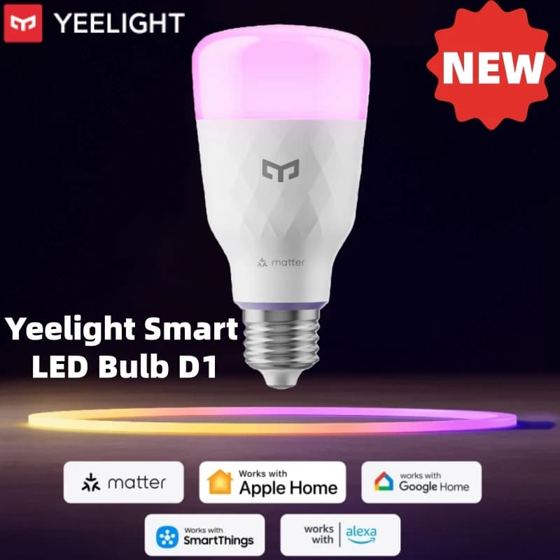 Global Yeelight D1 Smart LED Bulb Color E27 Dimmable 2700-6500K Bluetooth Connected Voice Control For Apple Home Google Alexa