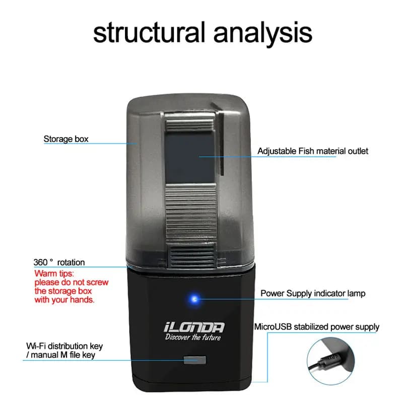 مغذي تلقائي لحوض أسماك مع توقيت/واي فاي لاسلكي تطبيق هاتف ذكي سماعة ذكية تحكم صوتي عن بعد لتغذية الأسماك - 4