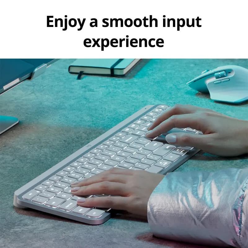 لوحة مفاتيح Logitech MX Keys S جديدة، لاسلكية، بلوتوث، اتصال متعدد الأجهزة، إضاءة خلفية، رقيقة ومحمولة - 2