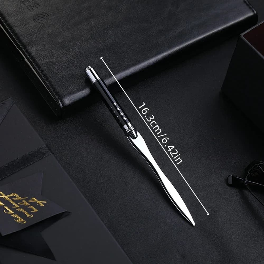 1pc envelope opening metal letter opener, metal cutting letter opener, creative office gifts gift cutting letter knife - 2