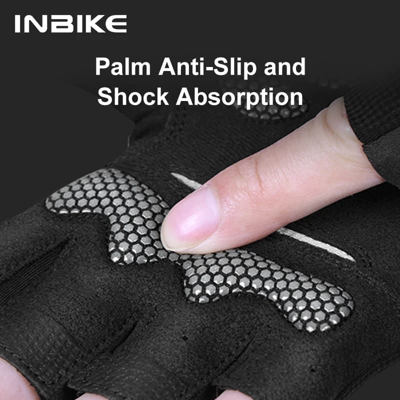 INBIKE قفازات ركوب الدراجات نصف إصبع MTB قفازات دراجة صيفية للرجال ركوب SBR راحة مبطنة قفازات دراجة جبلية إكسسوارات - 4
