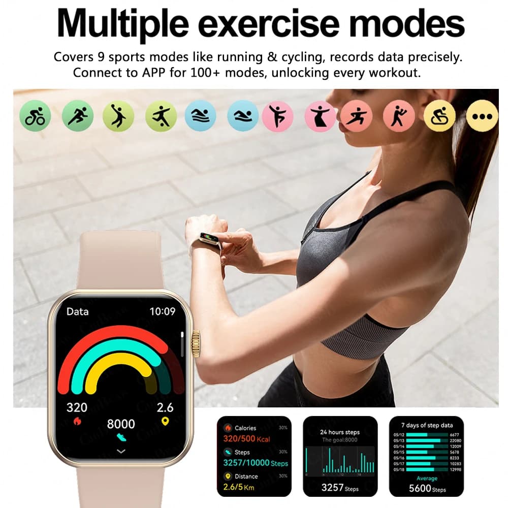 2025 New Sports Smart Watch Men Full Touch Screen Heart Rate Bluetooth Call 1.9 inch AI Voice IP68 Waterproof Smartwatch Women - 3