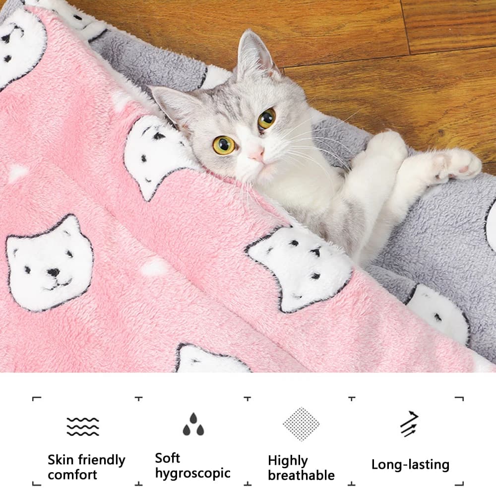 Thickened Comfortable Warm Small Cat Sleeping Cushion Skin-friendly Cute Winter Medium Dog Sofa Mat for Puppy Bed Accessories - 2