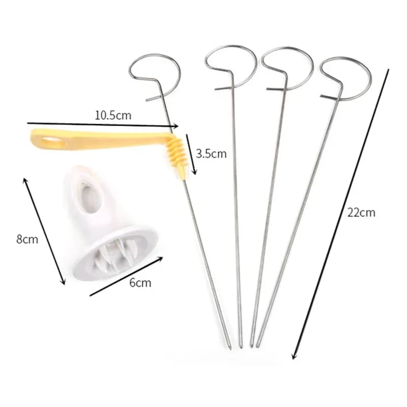 6 مجموعات من قطاعة البطاطس الحلزونية مع 4 أعواد من الفولاذ المقاوم للصدأ، صانع رقائق البطاطس القابل لإعادة الاستخدام، أدوات المطبخ - 5