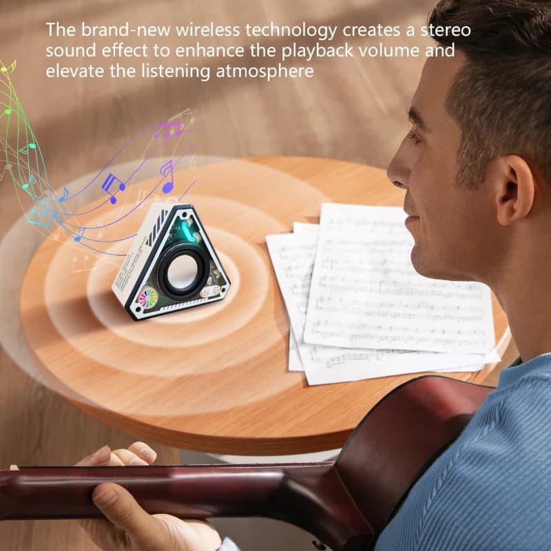 سماعة بلوتوث محمولة TWS مع مضخم صوت، سماعة لاسلكية صغيرة محمولة، صوت عالي الدقة مع صوت محيطي، سماعة خارجية - 2