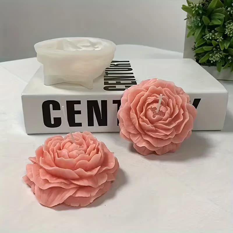 قالب سيليكون كبير جداً لصنع شموع على شكل زهور ثلاثية الأبعاد، أداة لصنع الجبس والراتنج، مجموعة لصنع الصابون اليدوي - 3