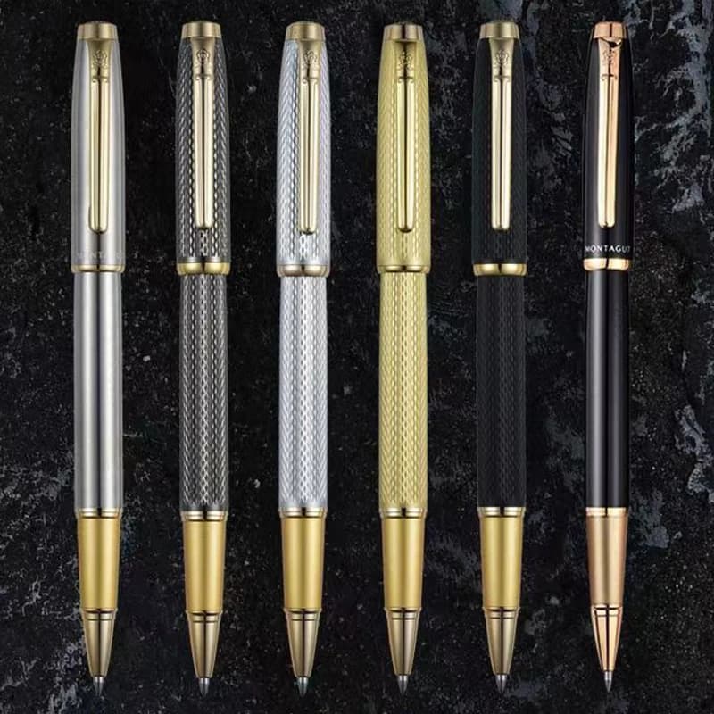Montagut Classic Silver And Golden Trim Iridium RollerBall Pen Luxury Writing Signature Pen With Gift Box - 5