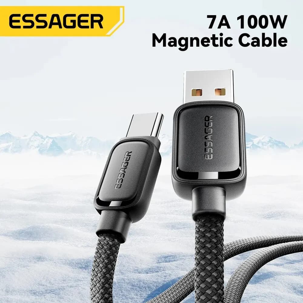 Essager 7A USB A To Type C Fast Charging Cable 100W Magnetic Suction Anti Winding Data Wire Cord For iPhone 15 Huawei Xiaomi - 2