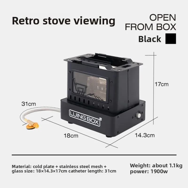 LUING BOX Camping Outdoor Retro Stove Heating Stove Tea Cooking Split Stove Hiking Lightweight Portable Survival Stove Stainless - 2