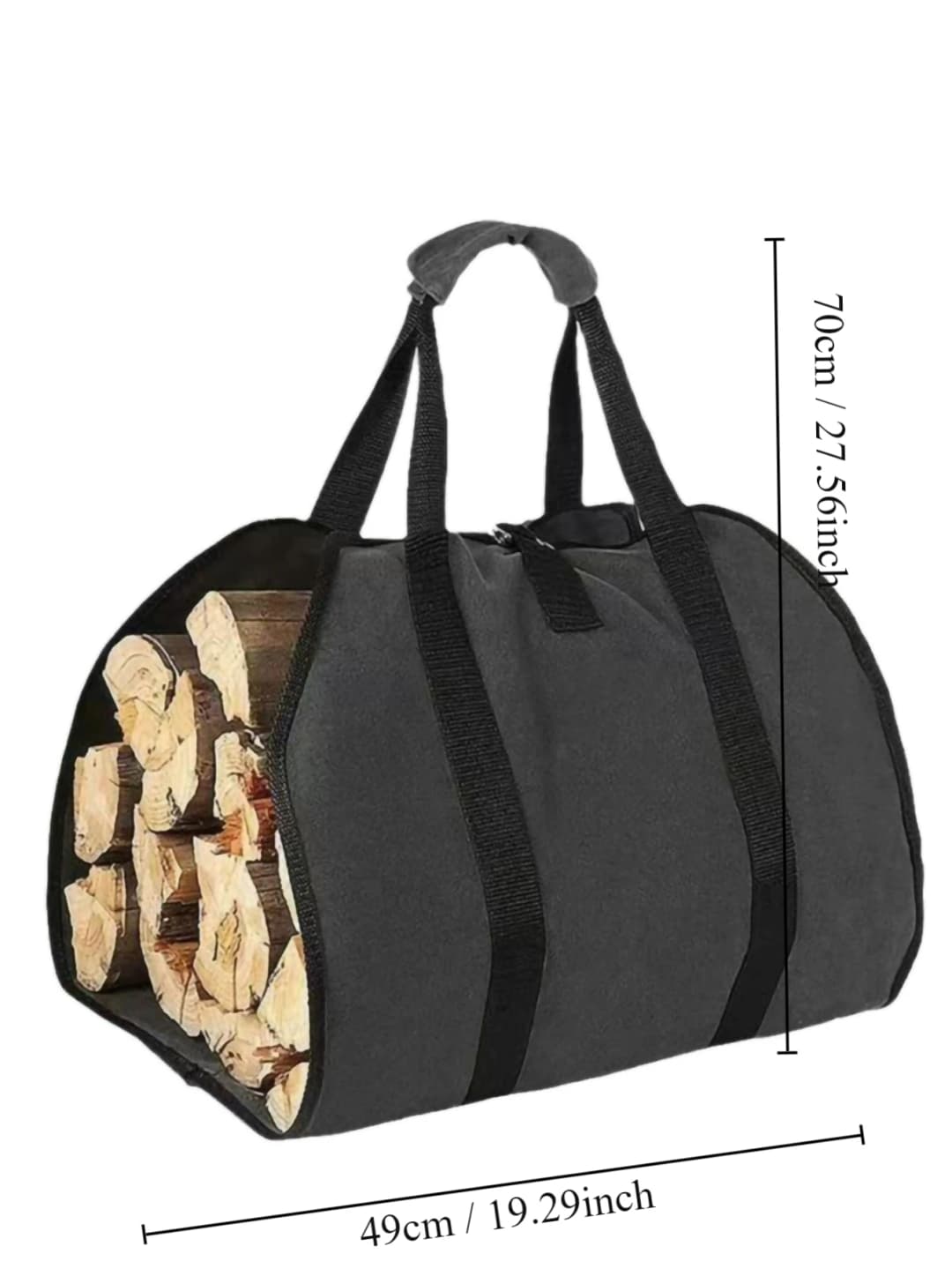 حقيبة حمل حطب، حامل حطب من القماش، كبير جداً ومتين لمواقد الحطب، مواقد الخشب، الحطب، السجلات، التخييم - 2