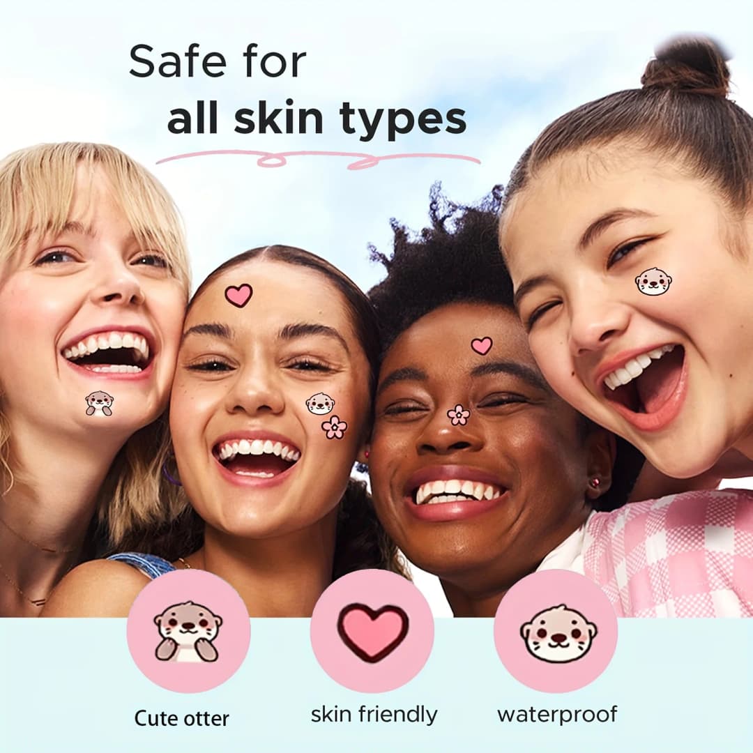 48/80 رقع حب الشباب، رقع حب الشباب للتنظيف العميق تغطي حب الشباب والعيوب، ملصقات بقع الوجه والجلد، أنماط لطيفة - 2