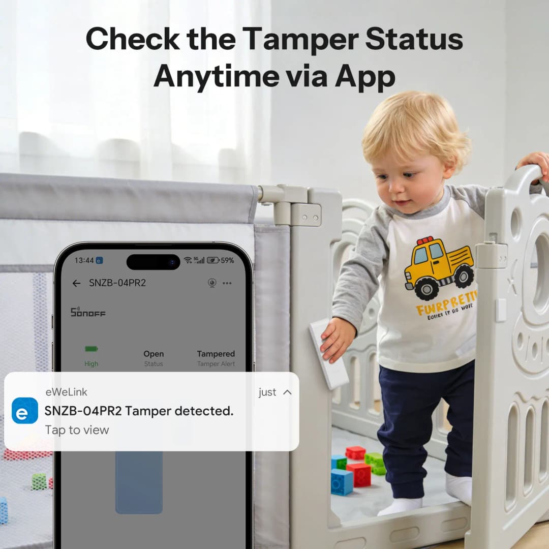 SONOFF SNZB-04PR2 SenseGuard DW Gen2 Zigbee Door/Window Sensor Active Security With Tamper Alerts Matter Bridge Via Apple Home - 3