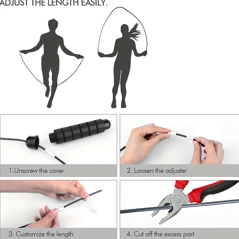 Jump Rope Steel Wire Skipping Exercise Adjustable Jumping Fitness Workout Training Home Sport Equipment Tangle-Free Student - 5