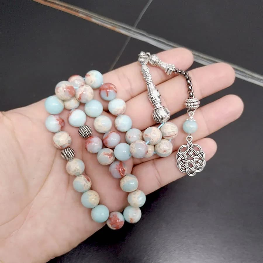 تسبيح أجماتوليت حجر مسلم سبحة صلاة سوار إكسسوارات عصرية إسلامية هدية رمضان في اليد - 2