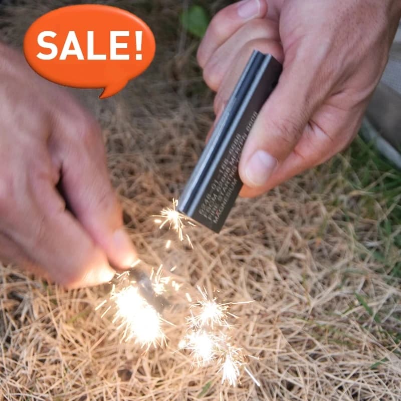 عصا مغنيسيوم مقاومة للماء مع حجر صوان وفولاذ، عدة بدء نار أساسية للتخييم والبقاء